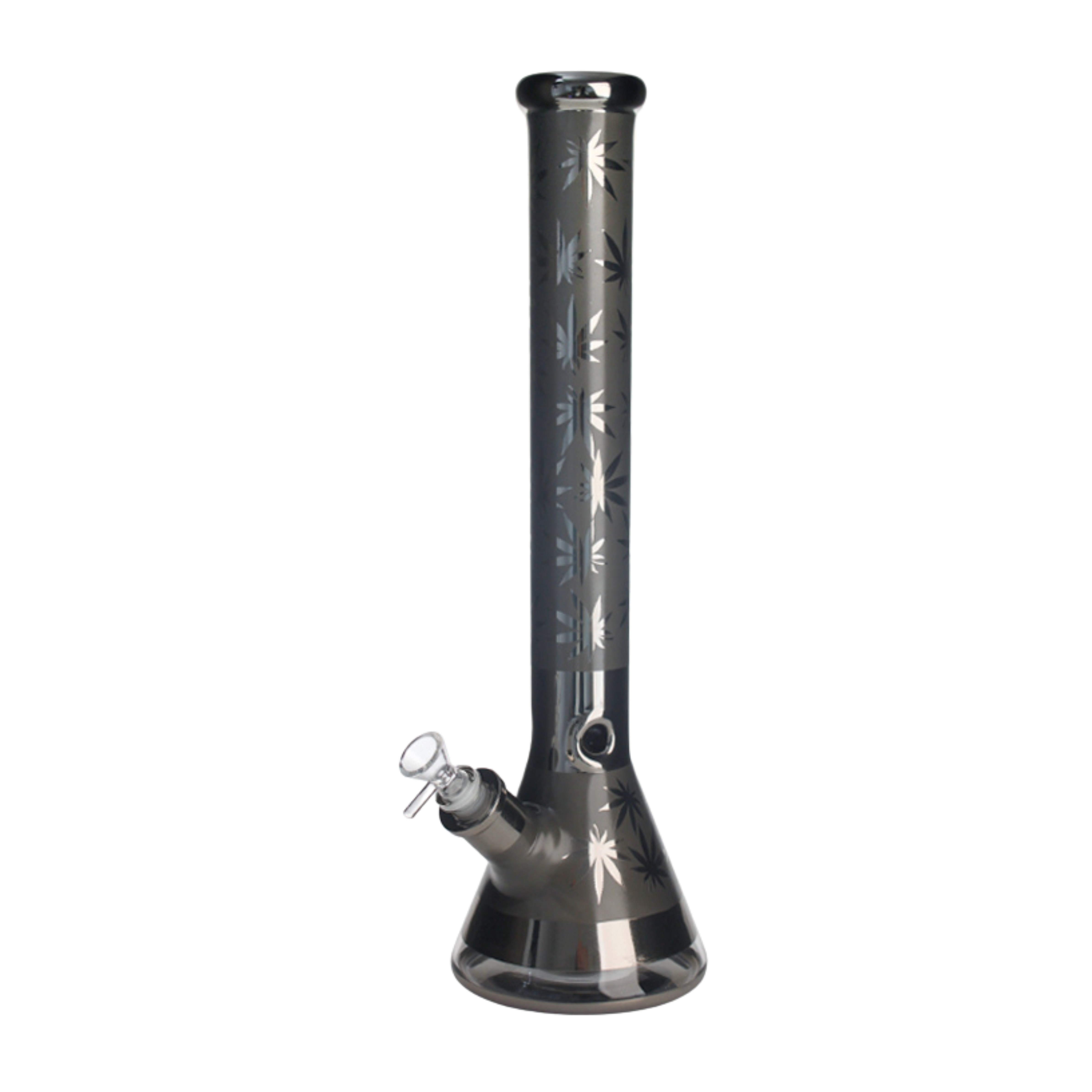18" Holographic Rainbow Beaker Bong - Gold & Silver